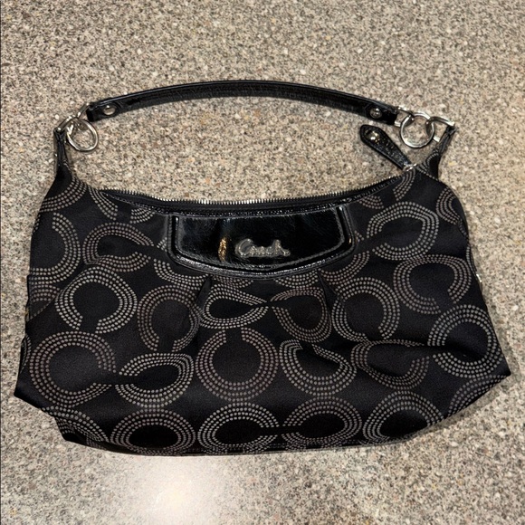 Coach Handbags - Coach Black Signature Ashley Op Art Shoulder Bag